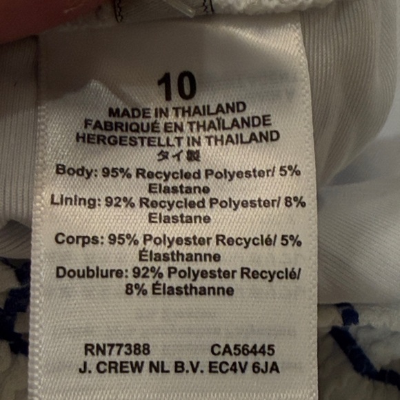 J. Crew Claudia White/Blue Stripe Scrunchie One-Piece Swimsuit/NWT/10 - Picture 12 of 14